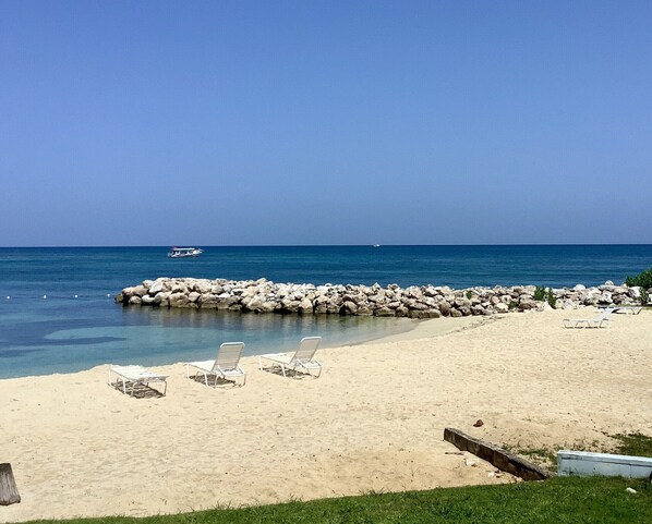 Beautiful beach just outside the front door.