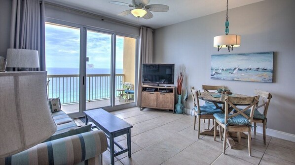 Living room/ Dinning opens to a beach front Balcony