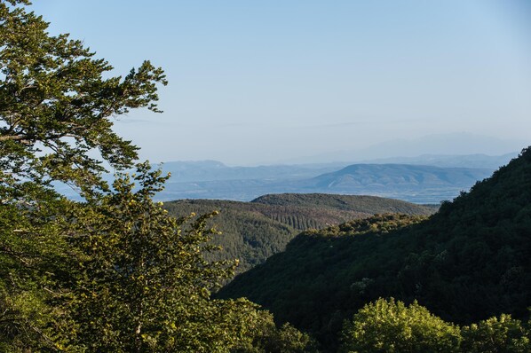 Vue vers la plaine du Languedoc depuis Belsoleil