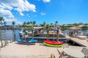 Kayaks available for guest. Space to dock your boat.