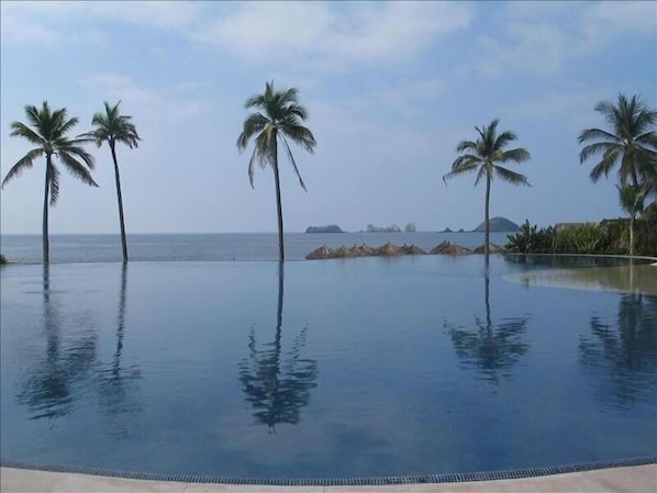 View across the infinity pool