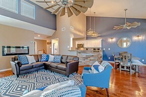 Open concept living room dining room