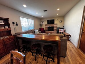 Family room seating with garage access