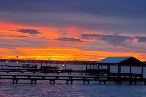 Sunset with cocktails on the dock!