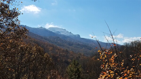 View of Grandfather Mountain from deck