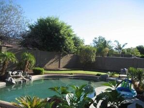 Landscaped backyard