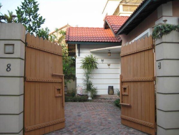 Welcome to our vacation house, behind secure heavy gate