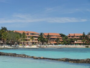 The swimming beach entered through the Omni Hotel a short 7 minute walk 