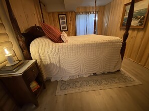 Master Bedroom - European mountain home vibes with new flooring. 