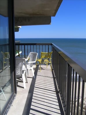 Private balcony with ocean front view