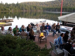 Gathering on lower deck