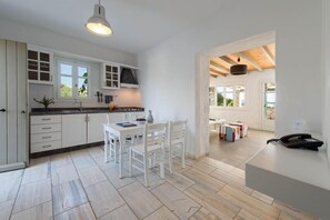 kitchen and dining area