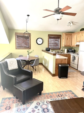 Open area living/dining/kitchen 