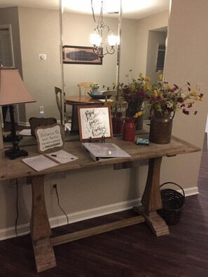 Welcome and information area