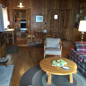 Living room looking into kitchen