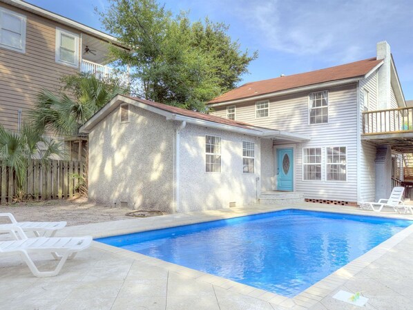 Watercolor is a 4 bedroom beach house, one house from the beach with a private pool