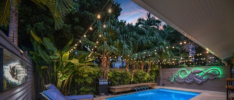 Light Up The Night With The Pool Areas Accent Lighting! 