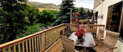 View from deck in Deck in summer, Eagle River below