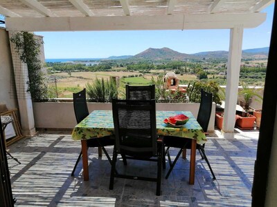 Posada apartment with panoramic terrace overlooking the sea