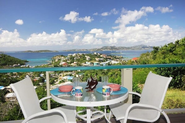 You will enjoy dining with this view on your private balcony at Romantic Moment.