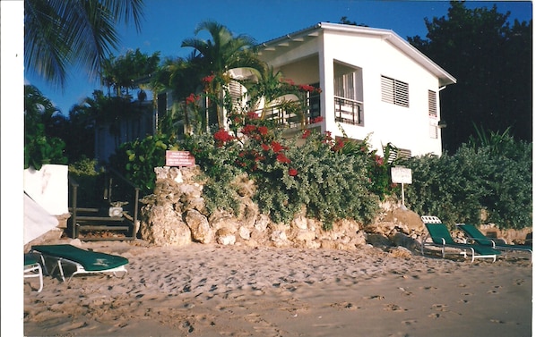 front of condo building showing #1 overlooking the beach and sea  fabulous
 view