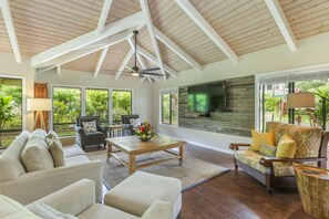 Living room with big flat screen tv