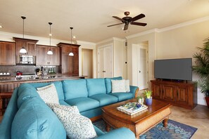 Living room and kitchen