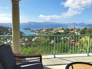 Exotic View is located on a quiet hillside that overlooks Cruz Bay and  St. Thomas, as well as other islands that rise out of the Caribbean Sea