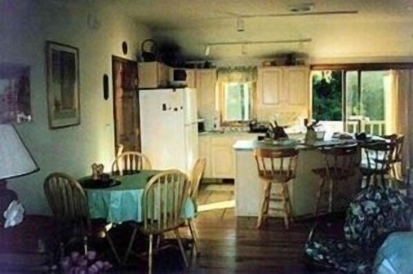 kitchen with slider to deck