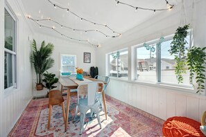 Open the door to our back cottage and walk right into our newly renovated dining space!