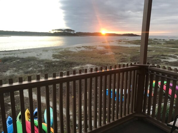 Rear balcony Building 5 Sunrise over Waites Island