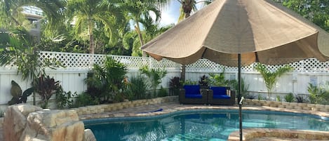 The pool area for tranquility & relaxation !