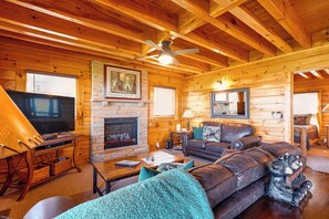 Living Room | Electric Fireplace | Smart TV | Sleeper Sofa | 1st Floor