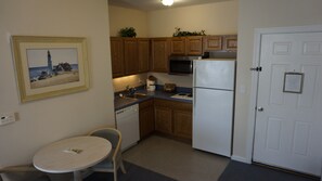 Full kitchens with dishwasher, minus an oven