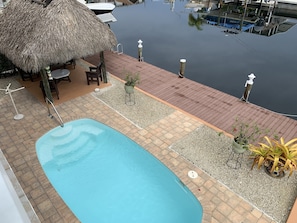 Pool , dock & water view