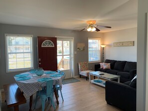 Living room and dining room