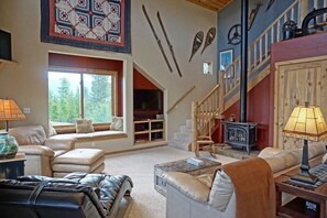 Fireplace and HDTV in the living room