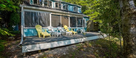 Lakeside deck and screened in porch