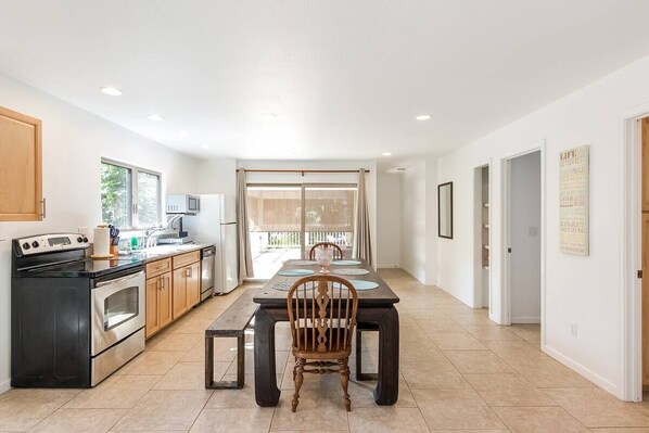 Living room to sliding doors. 