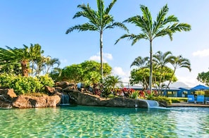 Enjoy exclusive access to Poipu Beach Athletic Club during your stay, featuring a pool, jacuzzi, and gym, all just a short five-minute drive from the unit.