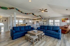 Top-Level Living Room with Deck Access