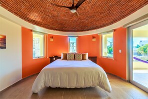 Spanish brick dome ceiling in spacious Master bedroom