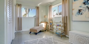 Chaise lounger in master bedroom
