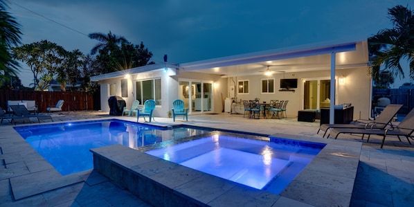 Back yard heated pool