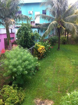 View of back garden from front porch