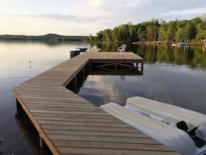 Our 75 foot dock leaves room for relaxing over the water. 