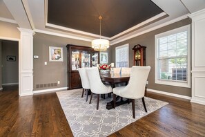 Large dining room with seating for 6! Plenty of space for everyone! 