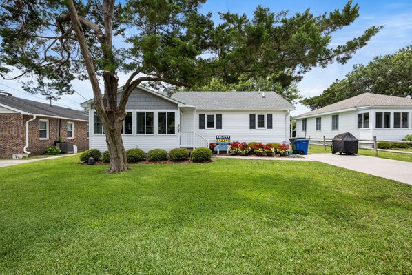 Audrey House is located in a residential area just a few blocks from the beach.