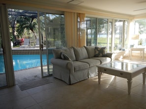 Florida room adjacent to pool