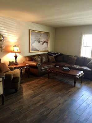 Living room with pull out sectional